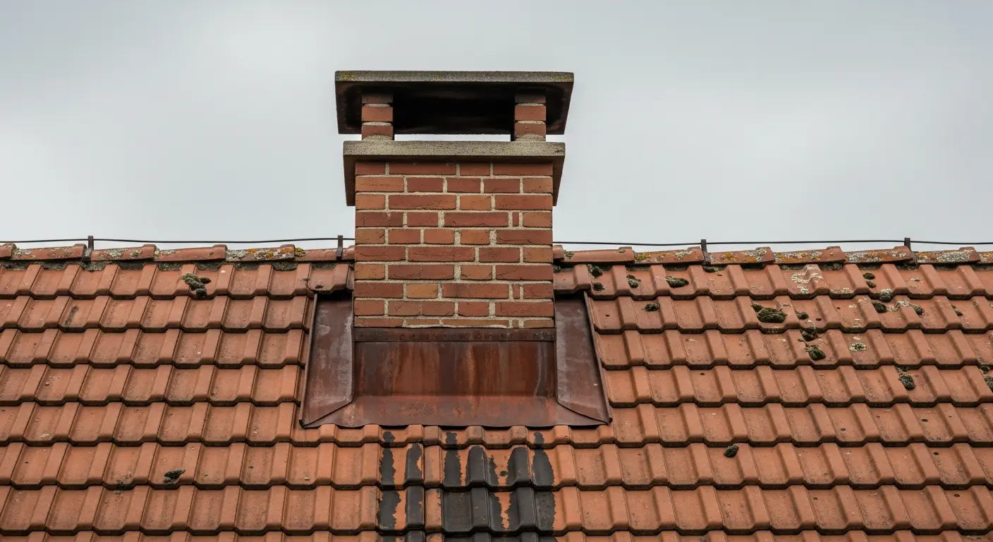 Alte Dachanschlüsse vor Reinigung