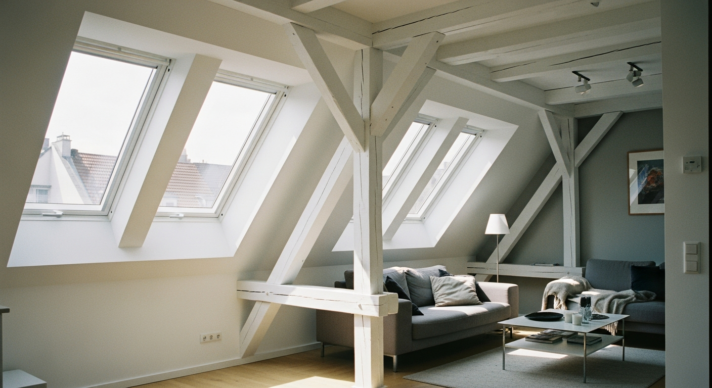 Heller Dachboden mit Dachfenstern