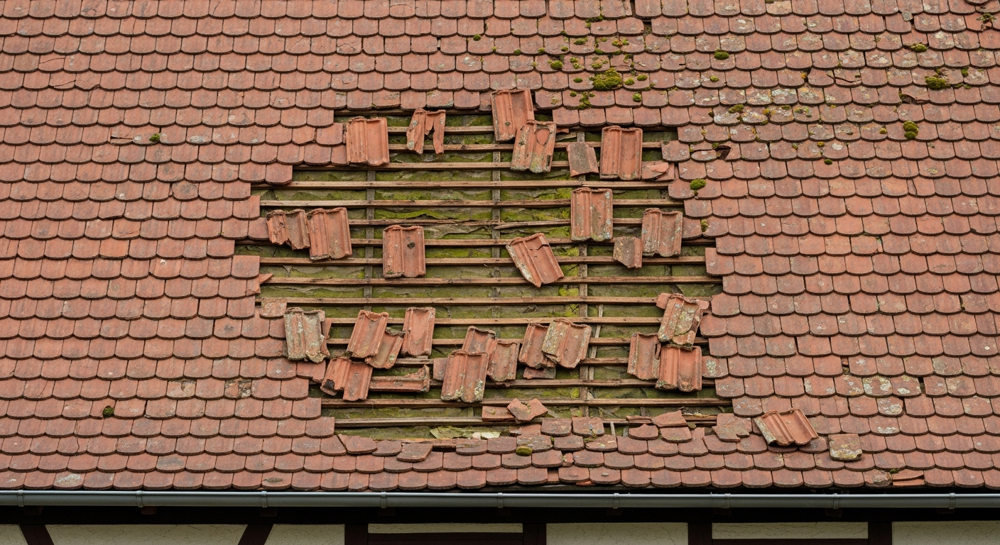 Sturmschaden an Ziegeldach