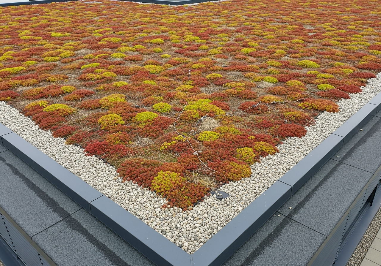 Grünes Flachdach in München