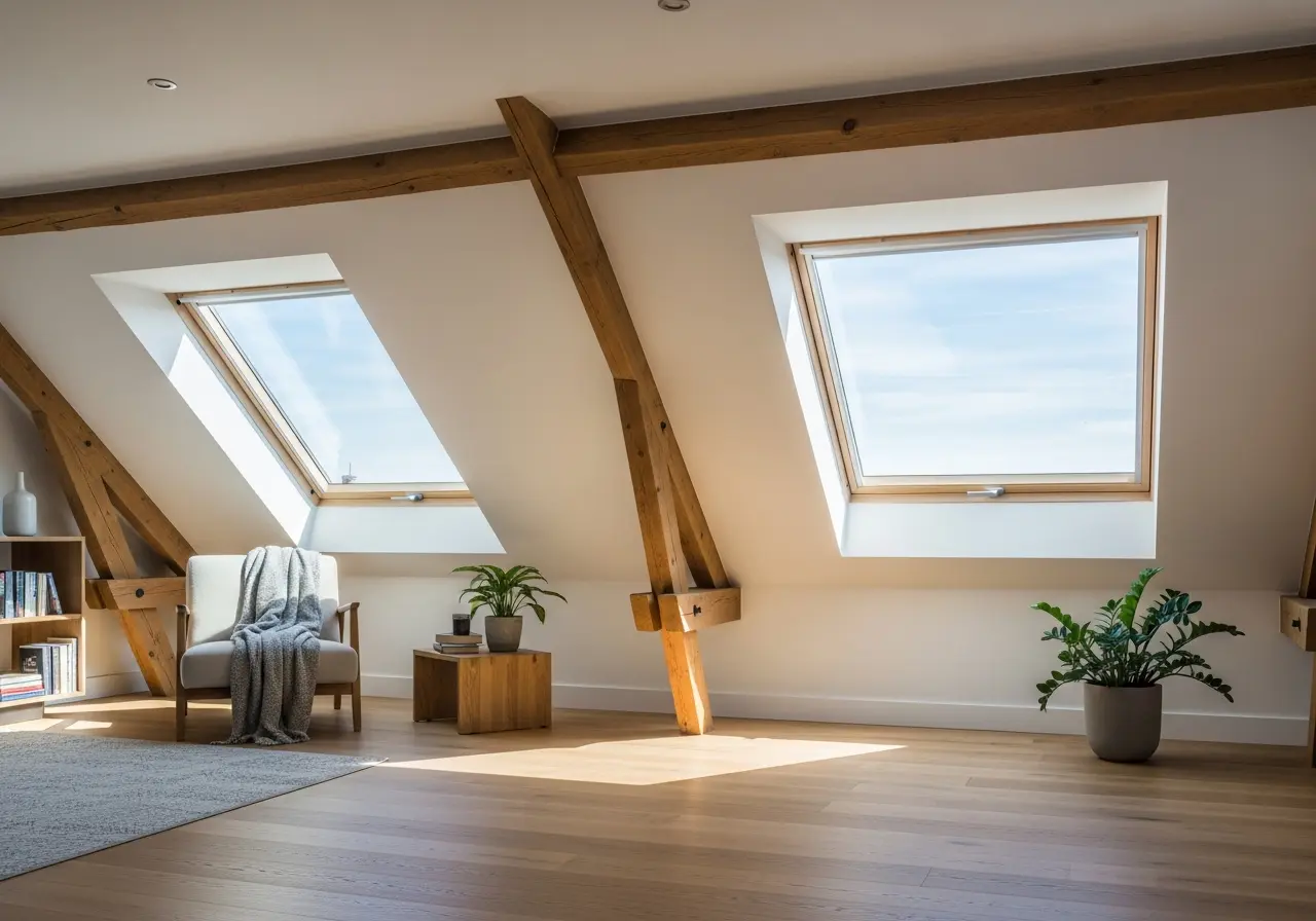 Modernes Dachfenster wird eingebaut
