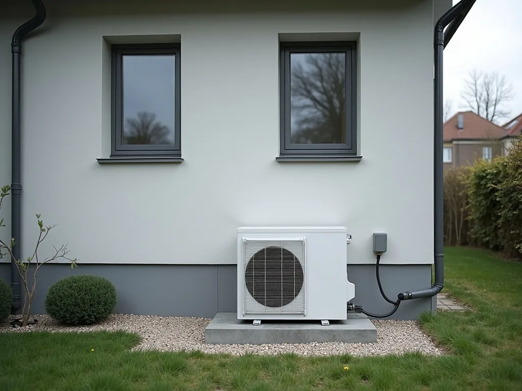 Wärmepumpen-Außengerät an Einfamilienhaus - Einbau Wärmepumpe München